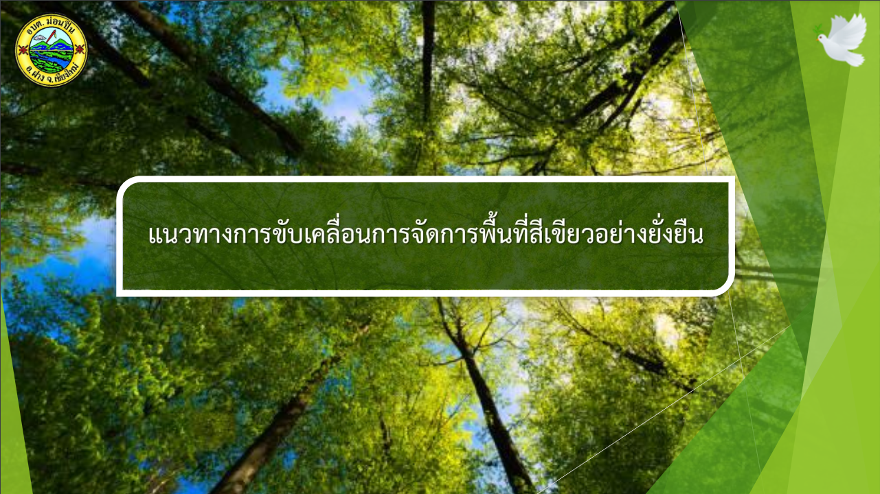 แนวทางการขับเคลื่อนการจัดการพื้นที่สีเขียวอย่างยั่งยืน องค์การบริหารส่วนตำบลม่อนปิ่น